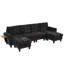 Canapé modulaire moderne en U de 115 po avec deux repose-pieds mobiles, ports USB et tables d'appoint-248890991
