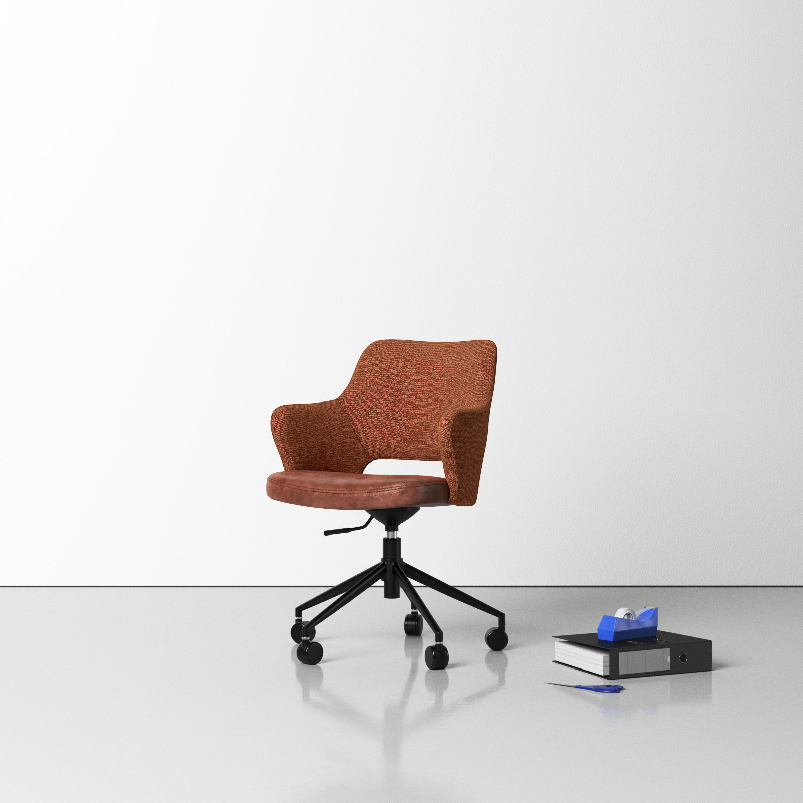 Shelter Conference Chair, Dark Brown Faux Leather