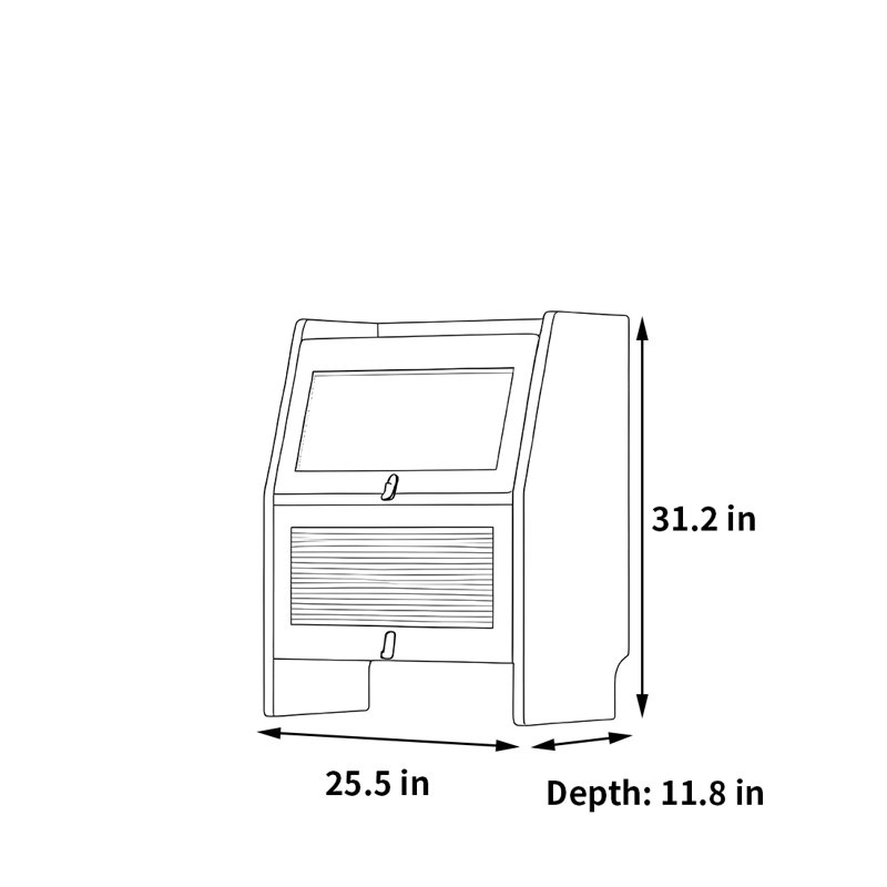 Bibliothèque durable et de haute qualité, Brun, (2 tablettes) H 31,2 po x l 25,5 po x P 11,8 po