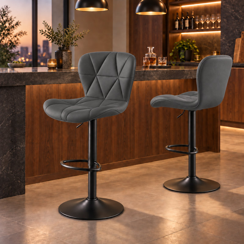 Swivel Bar Stool, Dark Grey