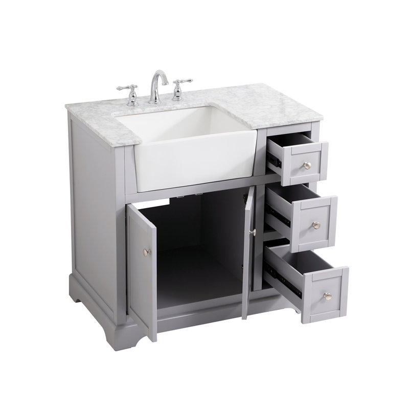Meuble-lavabo simple 36 po Pardue, Gris