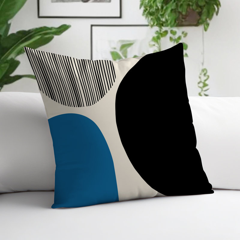 Jeté carré / extérieur en polyester Chamu, L 19 po x H 19 po, Turquoise