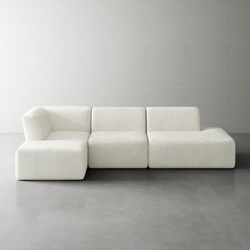 4 Seater Corduroy Seating Component, Beige Corduroy