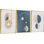 Luxueux aluminium encadré, ensemble de 3 reproductions d'art encadrées sur toile