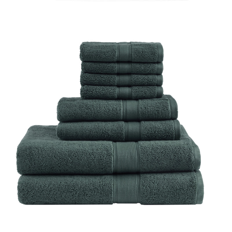 Ensemble de serviettes 100% coton absorbant 800GSM, Vert foncé