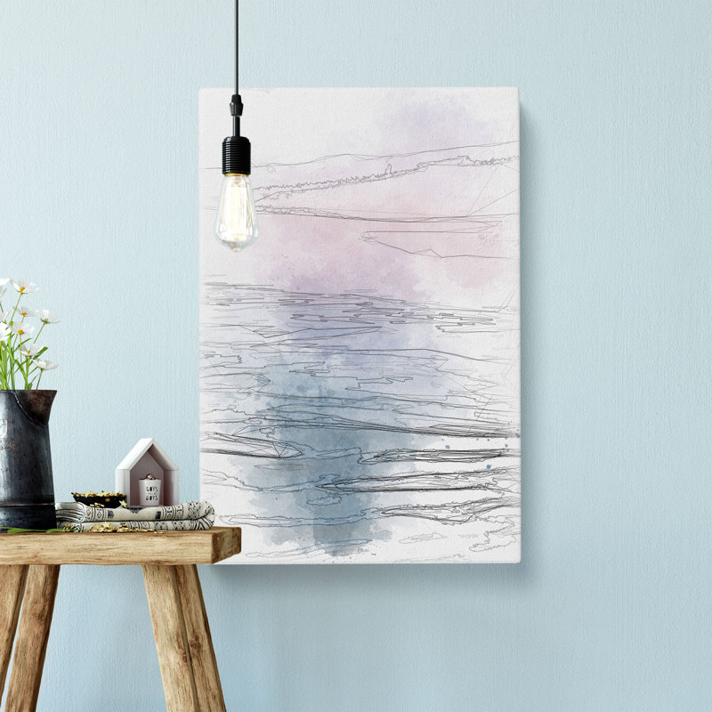 Lake Garda Italy - Wrapped Canvas Drawing - Wrapped Canvas, 91cm H x 60cm W x 3cm D