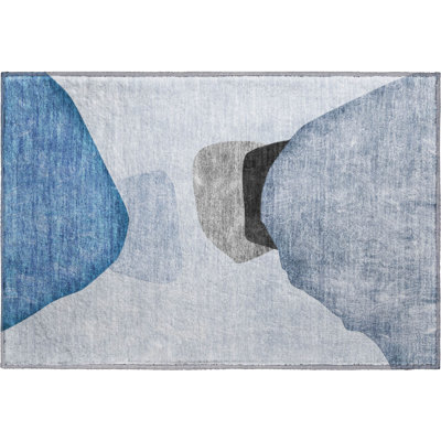 Premium Machine Washable Cerrito Amf547 Blue Rug
