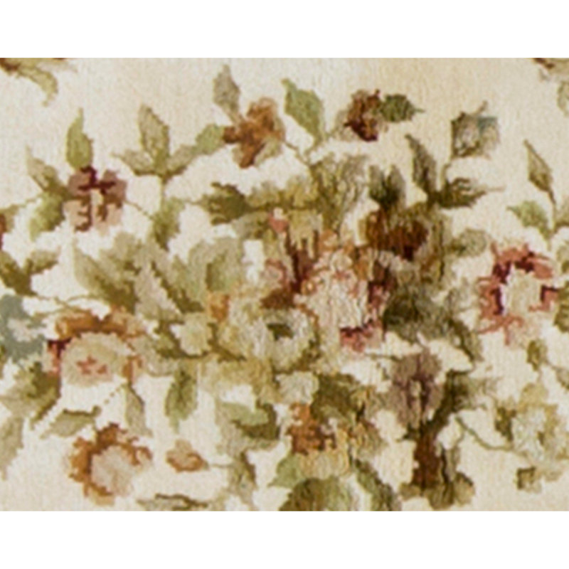 Hand Knotted Area Rug in Brown And Cream