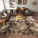 Shag Area Rugs for Living Room, Soft Fluffy Rugs for Bedroom, Nursery, Kids Room Home Decor, Tie-Dyed Brown