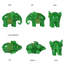 Ensemble de 6 figurines d'éléphant au look jade vert avec motifs dorés - Statues d'animaux Lucky Feng Shui-1832359969