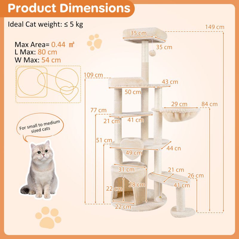 149 cm H Cat Tree / Condo