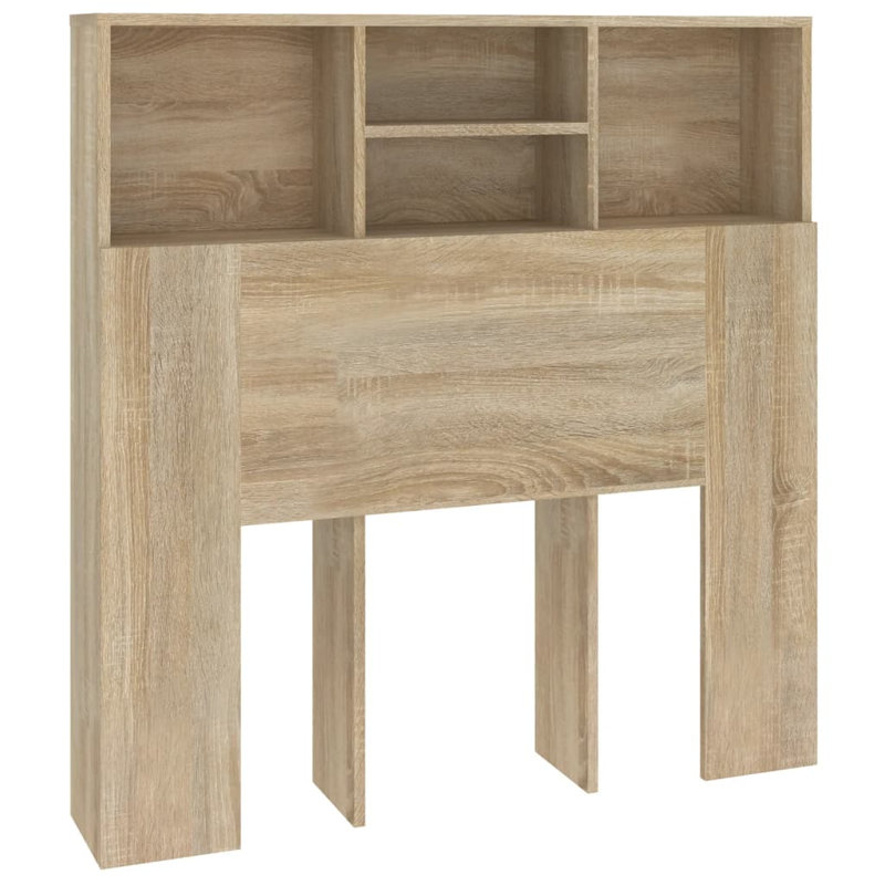 Headboard Cabinet Bedroom Home Indoor Bookcase, Sonoma Oak, Single (3')