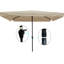 Parasol d'extérieur de jardin - auvent, imperméable, rectangulaire, à poteau noir, à manivelle facile-1408444351-1408444348