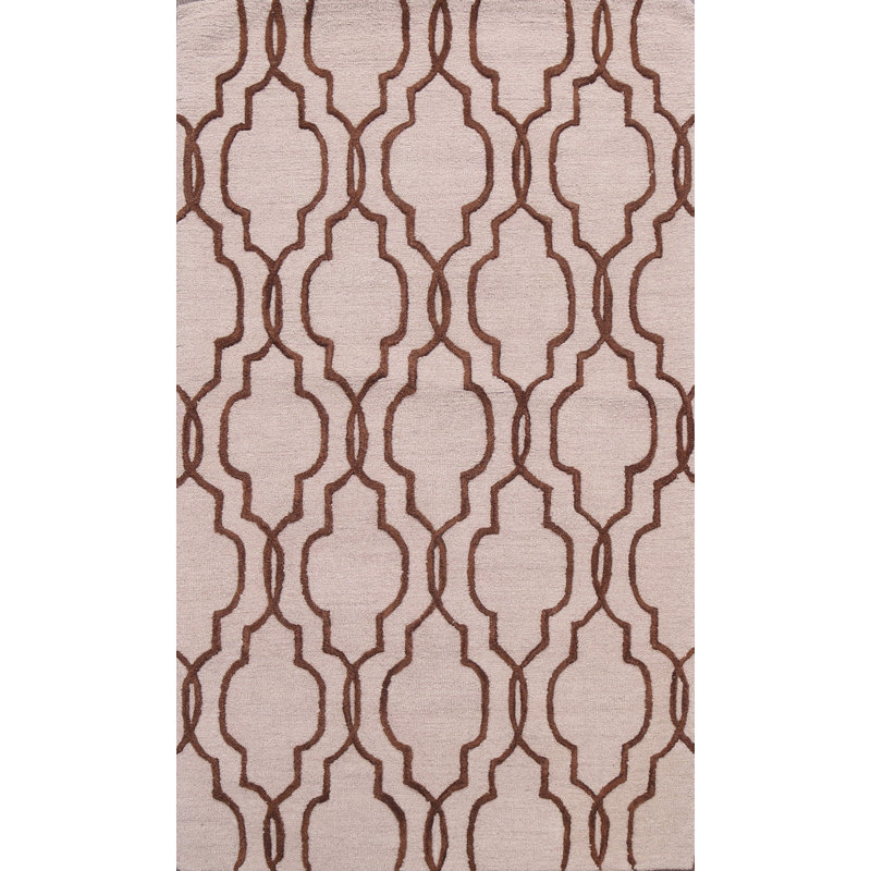 Wool Geometric Indoor Rug, Rectangle 5' x 8'