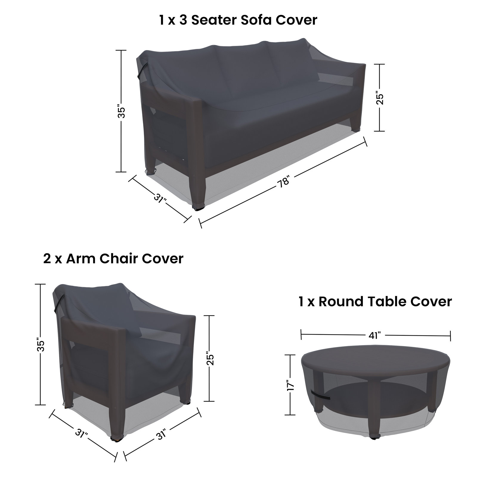 4-Piece Outdoor Conversation Set Cover