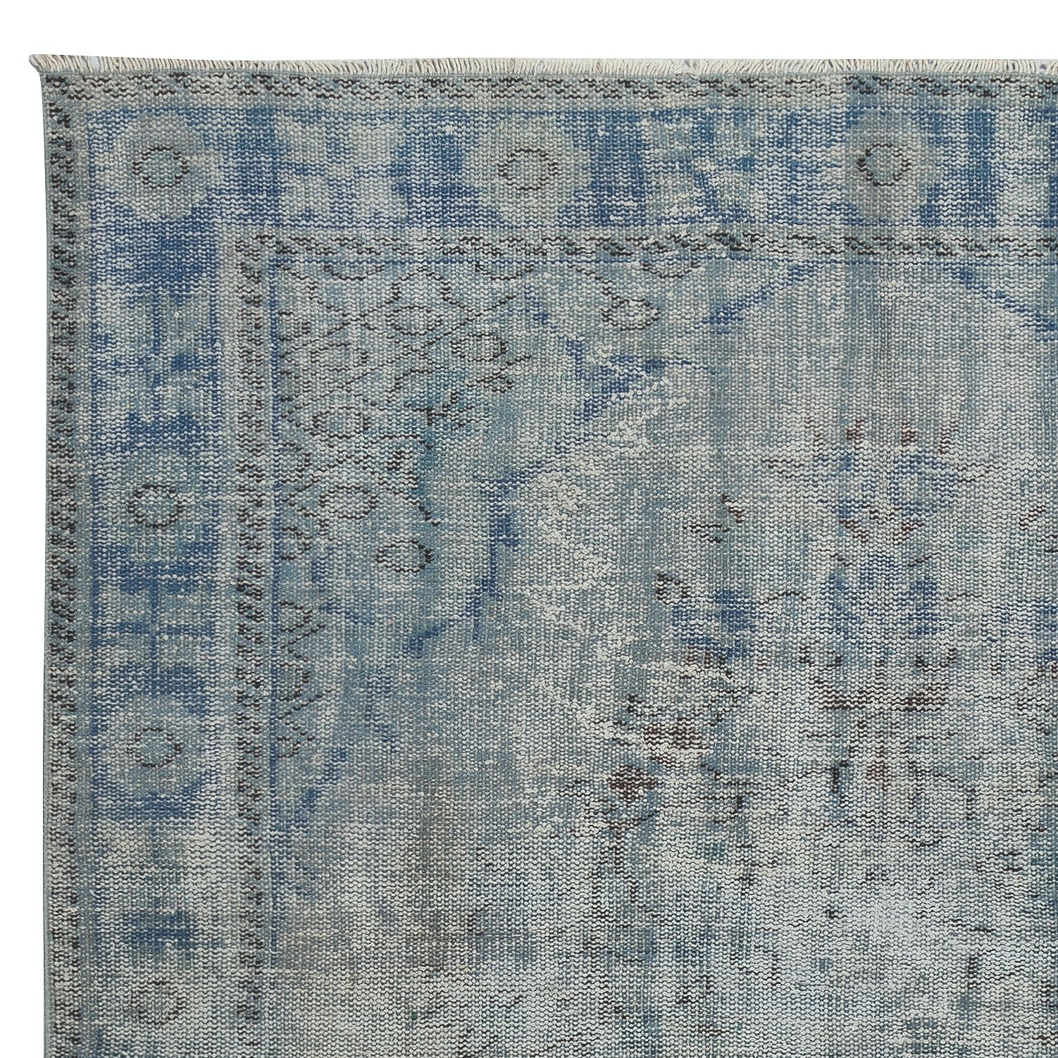 Bungalow Rose 6x10.4 Ft Distressed Blue Area Rug for Contemporary ...