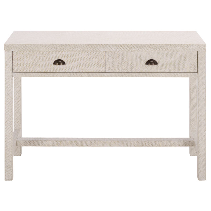 Bureau enveloppant à 2 tiroirs Finlay, Blanc