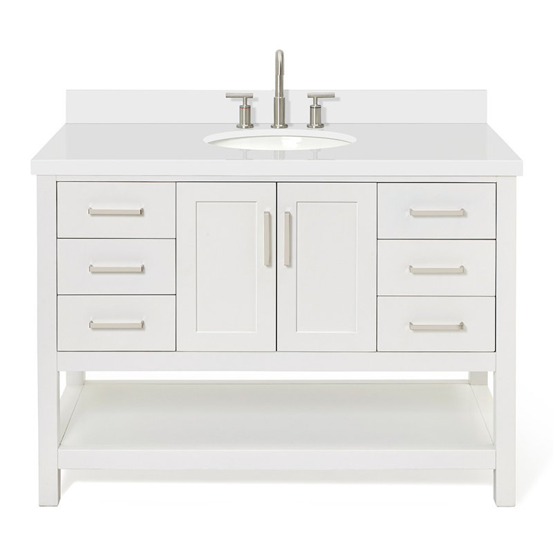 Ensemble de meuble-lavabo simple 49 po Moille Lequetta, Blanc, Ovale