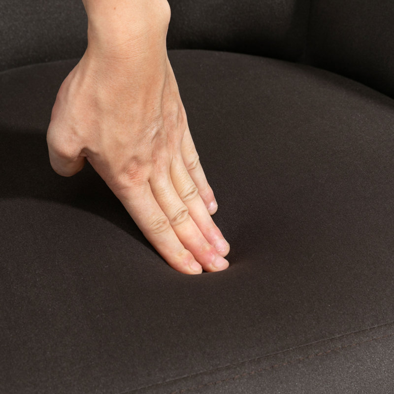 Fauteuil en polyester de 28,3 po Hereld, Velours brun, Naturel