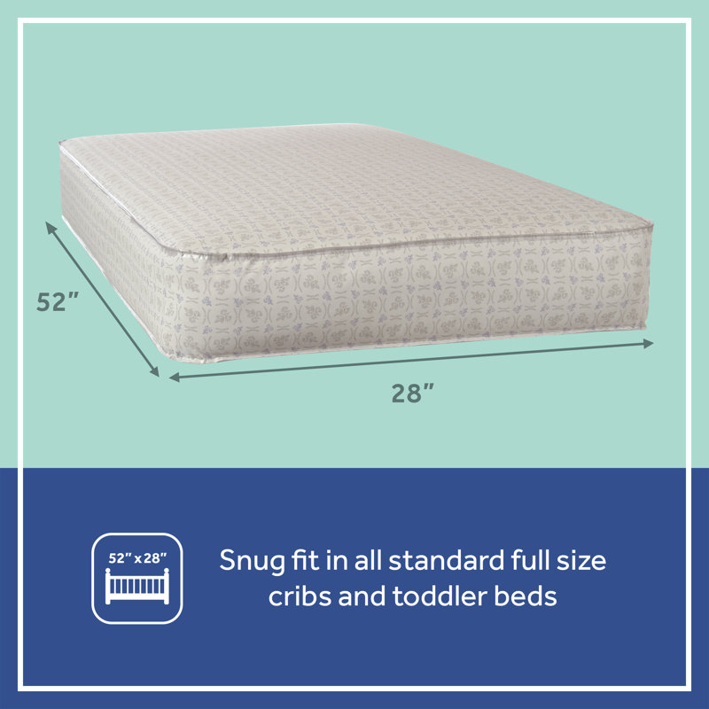 Sealy Baby Firm Rest Antibacterial 2 Stage Breathable Crib Mattress & Toddler Bed Mattress, GREENGUARD Gold Certified, 52" x 28"