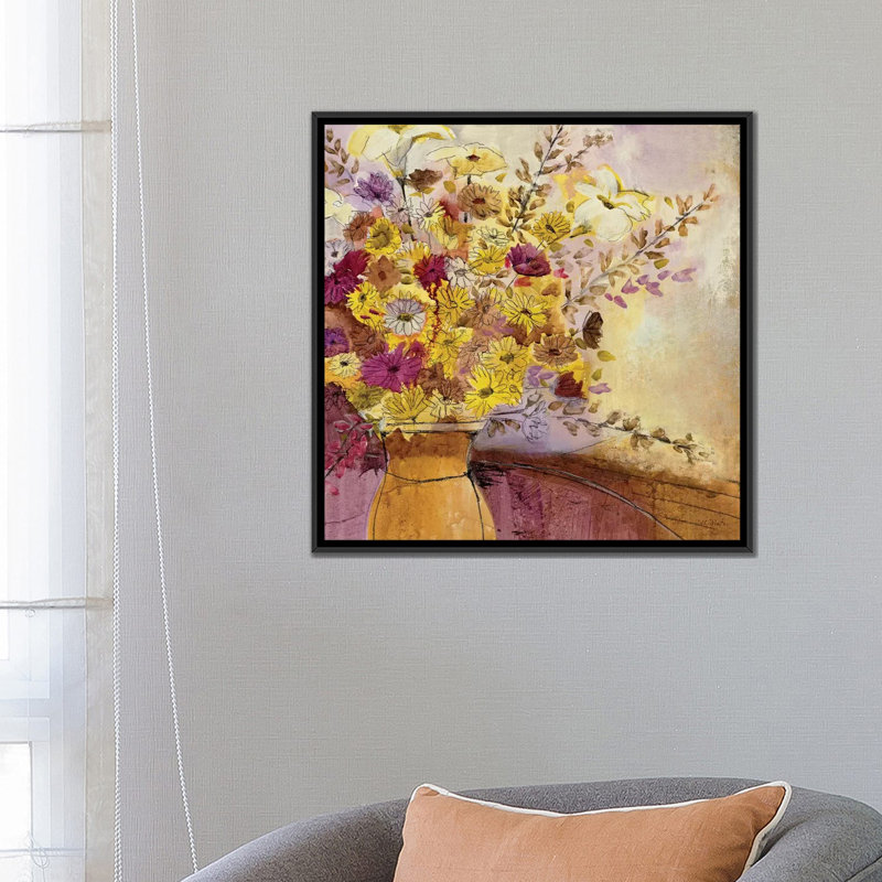 « fandango i », reproduction sur toile, H 18 po x l 18 po x P 1,5 po, Toile avec cadre noir, Pas de tapis