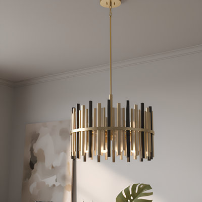 Luminaire suspendu en or brossé 8 lumières Richards
