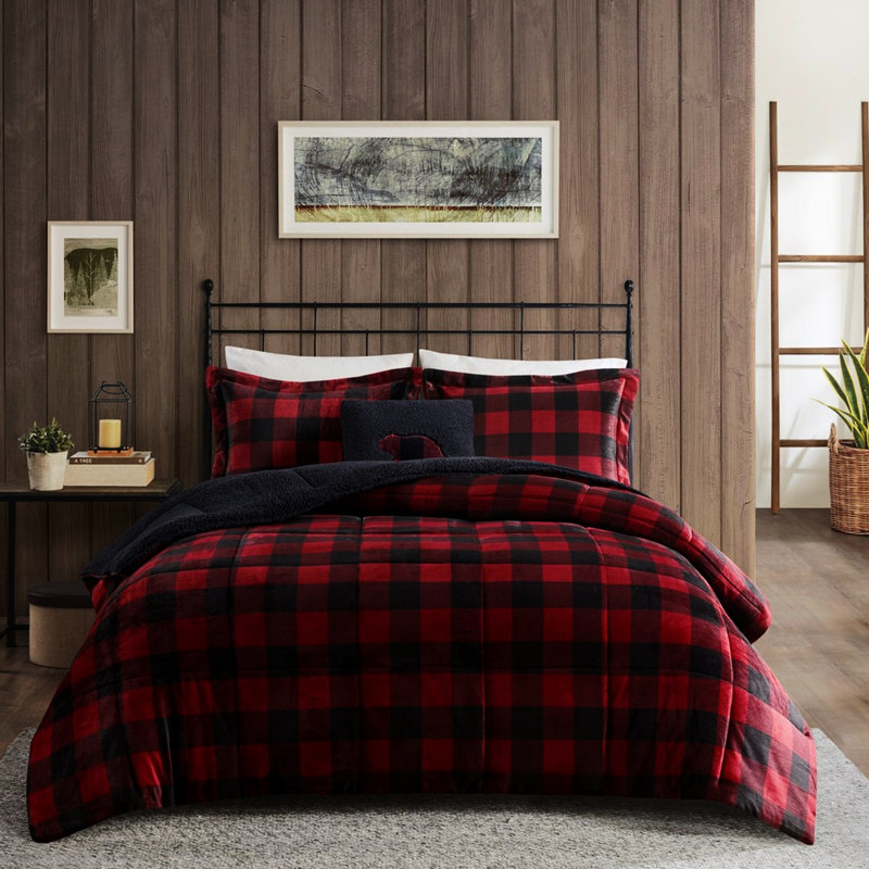 Édredon double / grand avec tissu texturé et housse de coussin assorti moderne