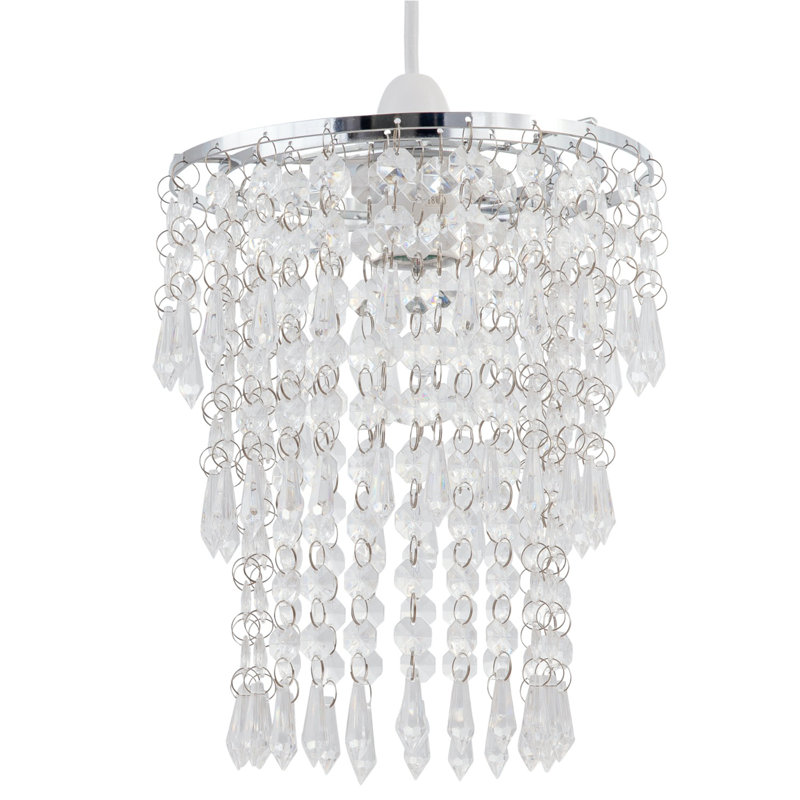 24cm H Plastic Drum Pendant Shade ( Uno ), Clear