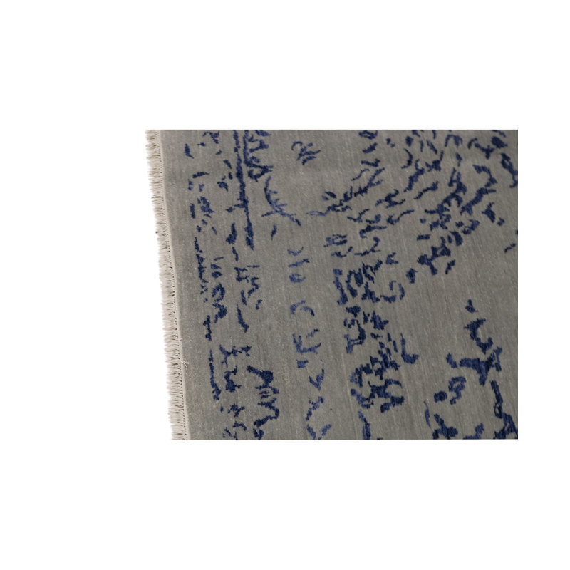 Tapis gris de haute qualité noué à la main