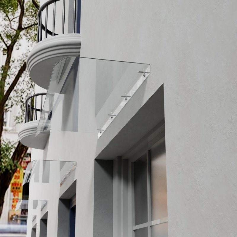 17 Stories 120cm W x 43cm D Plastic Cover Retractable Door / Window Awning