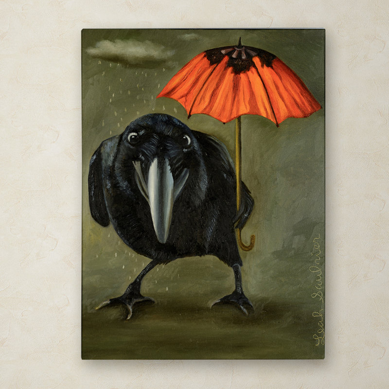 « ravens rain 2 », reproduction sur toile tendue, H 19 po x l 14 po x P 2 po