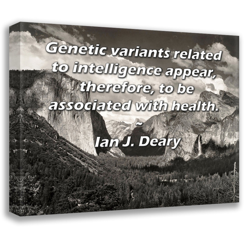 ArtsyQuotes Gallery Wrapped Canvas By Ian J. Deary: "Genetic variants related to intelligence appear, therefore, to be associated with health."
