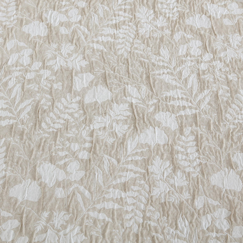  Ensemble d'édredon en jacquard froissé matelassé tissé à motif de feuilles DESIGN STU DVD