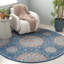 Tapis floral en coton touffeté à la main bleu / rouge Saysha-110926290