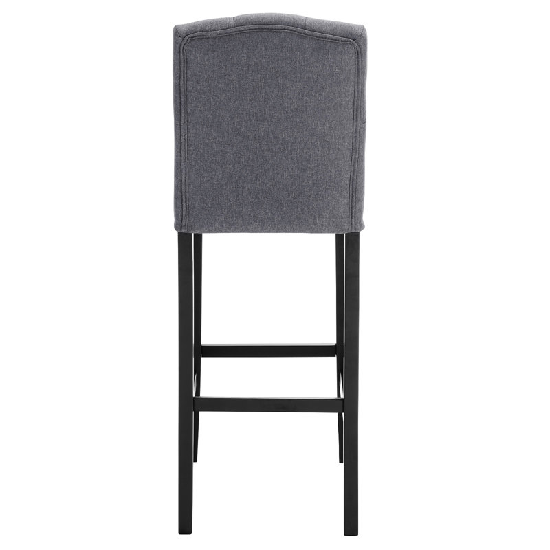 Brooten Upholstered Counter Stool, Dark Grey