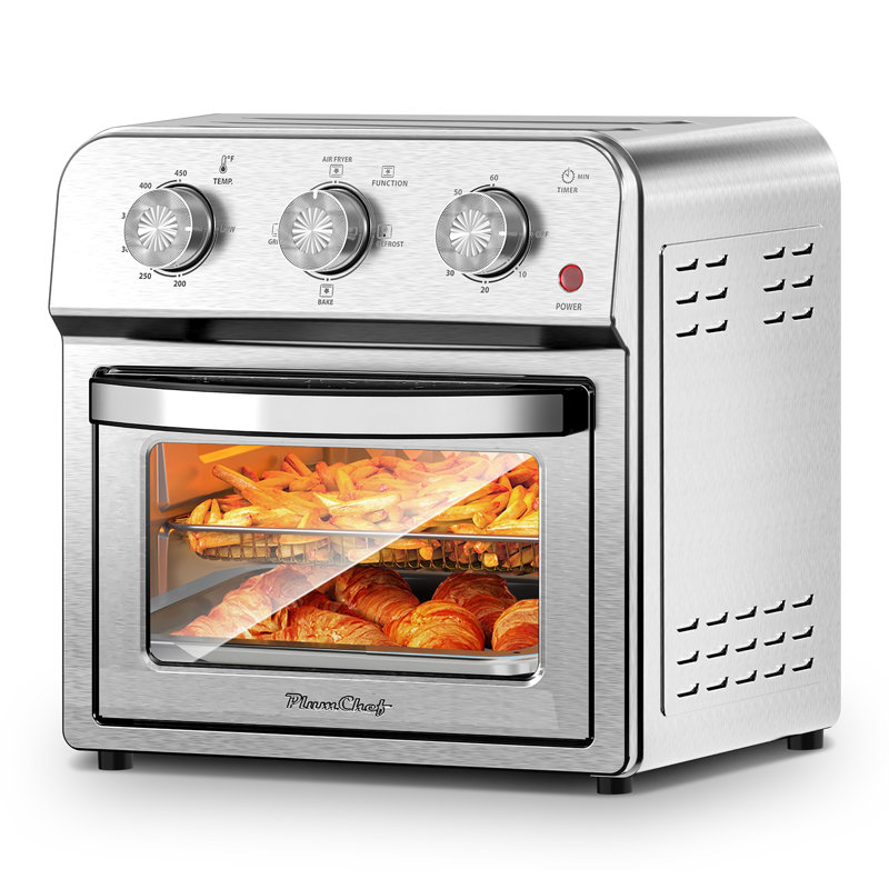 Family Size Air Fryer Toaster Oven Combo,13QT,360° Hot Air Circulation for Healthy Oil-Free Cooking, Multifunctional Convection Contertop Oven, Adjustable Time & Temp Control, Stainless Steel
