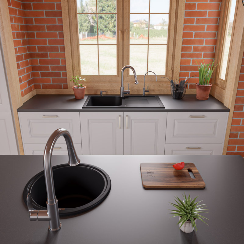 34'' L Single Bowl Granite Kitchen Sink