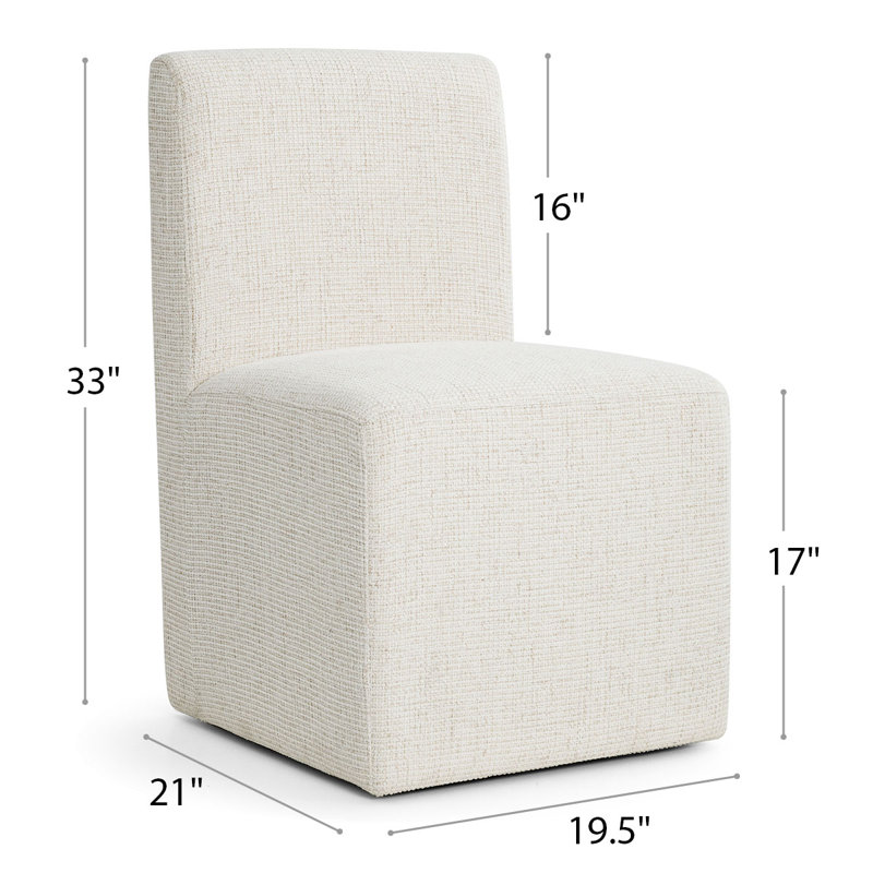 Joshua 17'' H Upholstered Parsons Chair, Beige