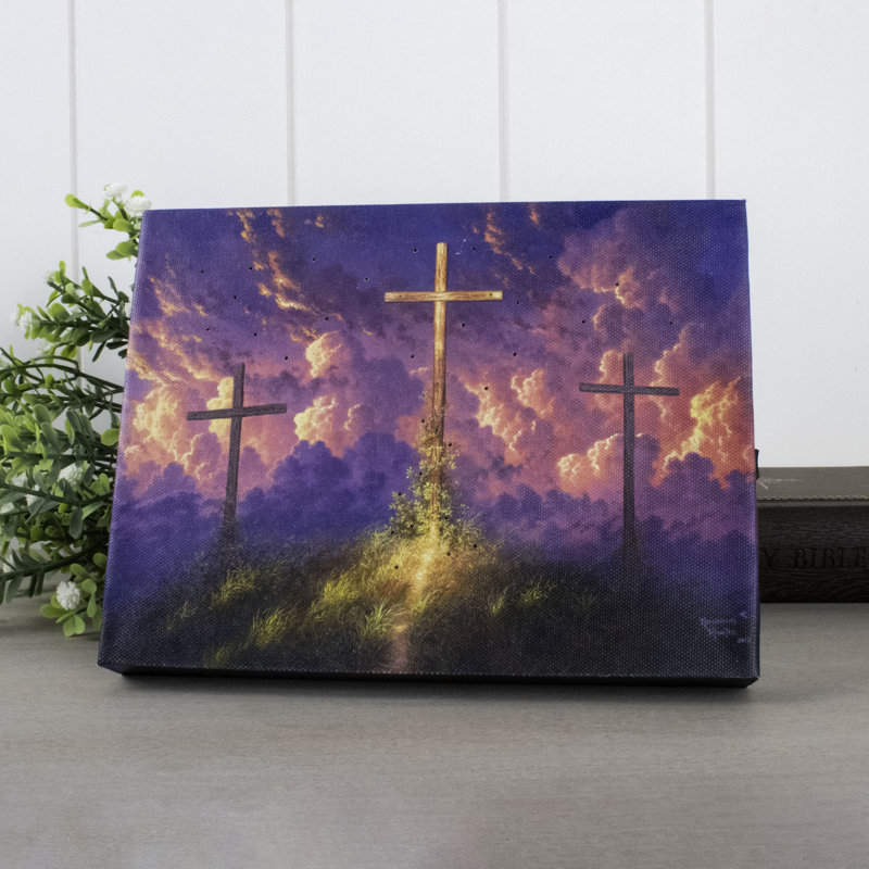 Old Rugged Cross 8X6 Lighted Tabletop Canvas