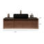 Meuble-lavabo moderne de 48 po avec lavabo simple noir, texture de bois brun avec beaucoup de rangement-1083108553-1083108559