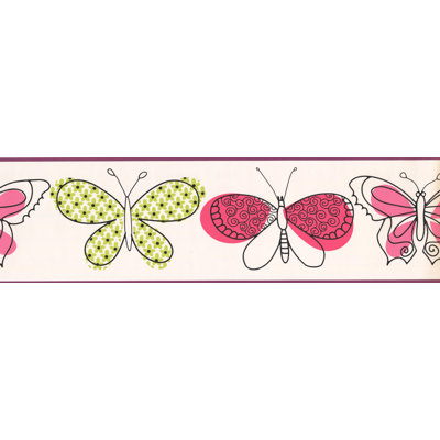 Papillons avec bordure murale