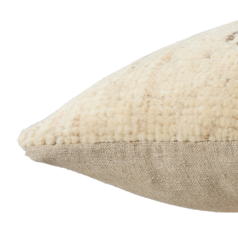 Bacci Handmade Solid Pillow, Cream, Square 26", Polyester