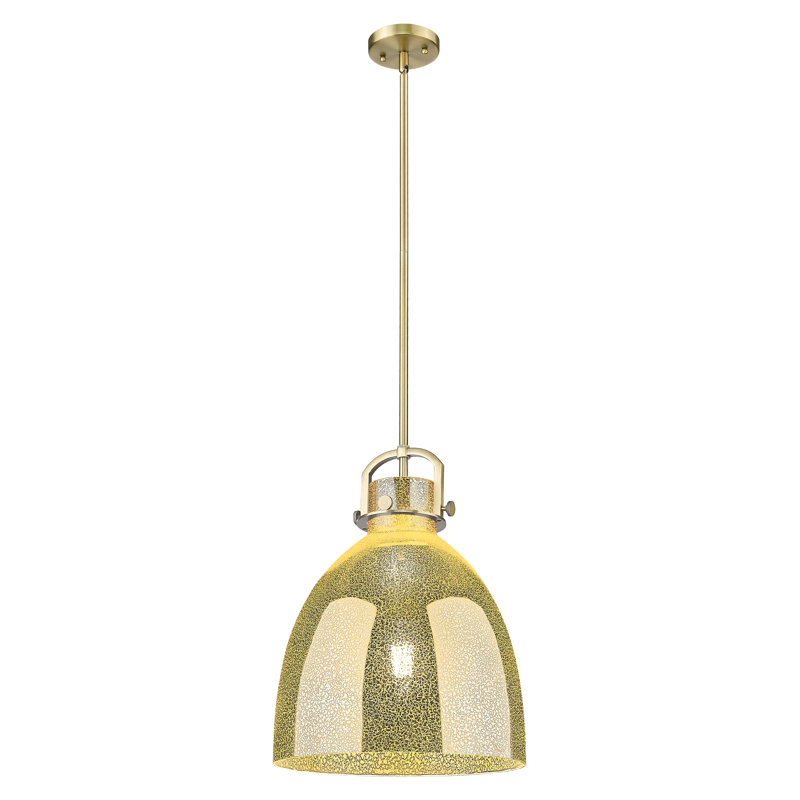 Luminaire suspendu 1 lumière Badillo, Laiton brossé, Mercure, H 18,25 po x l 14 po x P 14 po