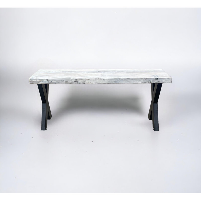 Solid Wood Bench, 19.5" H x 48" W x 15" D, White Wash
