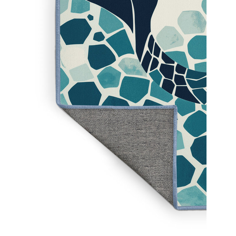 Tapis beige à motif géométrique d'inspiration mondiale Chaplin Mermaid, 5 x 7