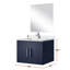 24 po L x P 22 po. Meuble-lavabo bleu marine, comptoir en quartz blanc, miroir 18 po et robinet - teinture Scratch pour une fiabilité et une longévité à long terme