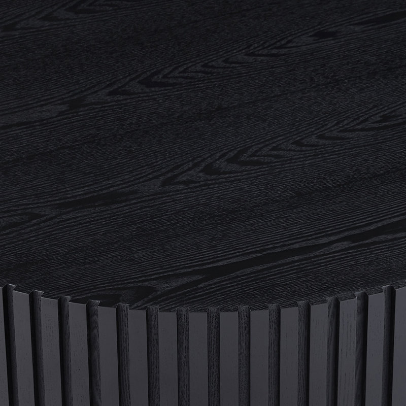 Table basse à piédestal Ansel, H 13,77 po x L 31,49 po x l 31,49 po, Noir