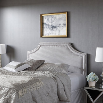 Ashor Modern & Contemporary Greyish Beige Upholstered Queen Headboard, 25.67'' H X 60.79'' W