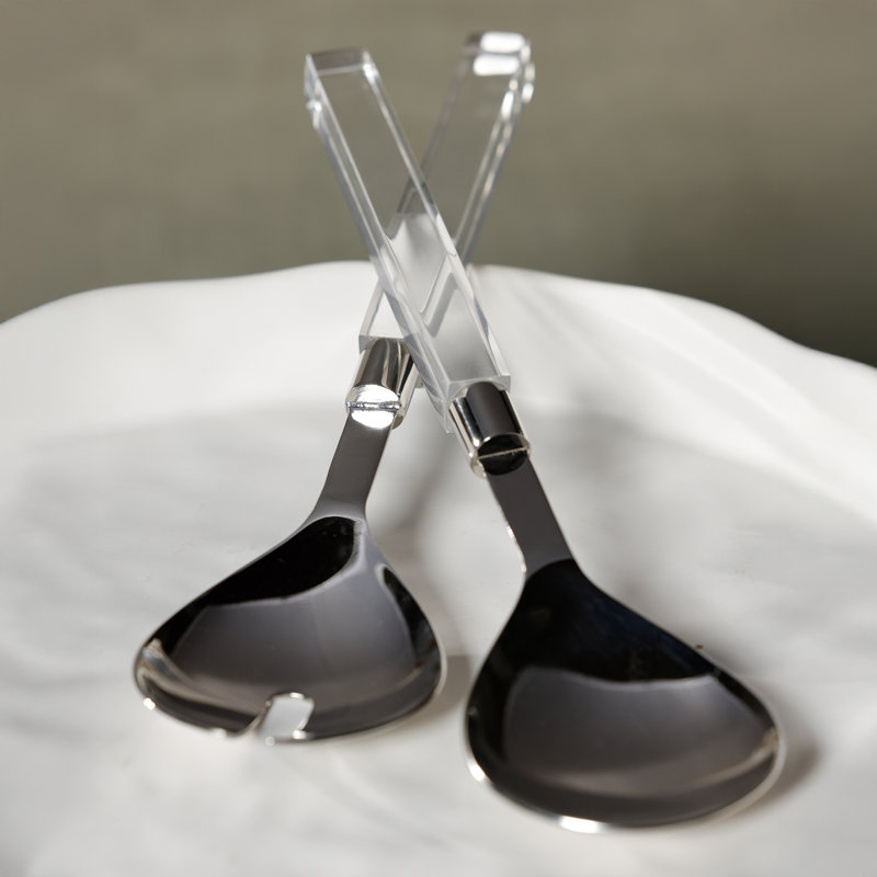 Mougins Salad Server Set with Acrylic Handle