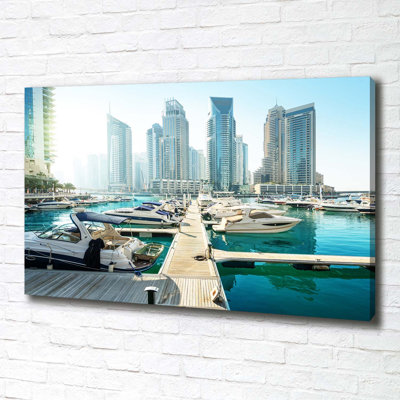 Marina In Dubai - Wrapped Canvas Print